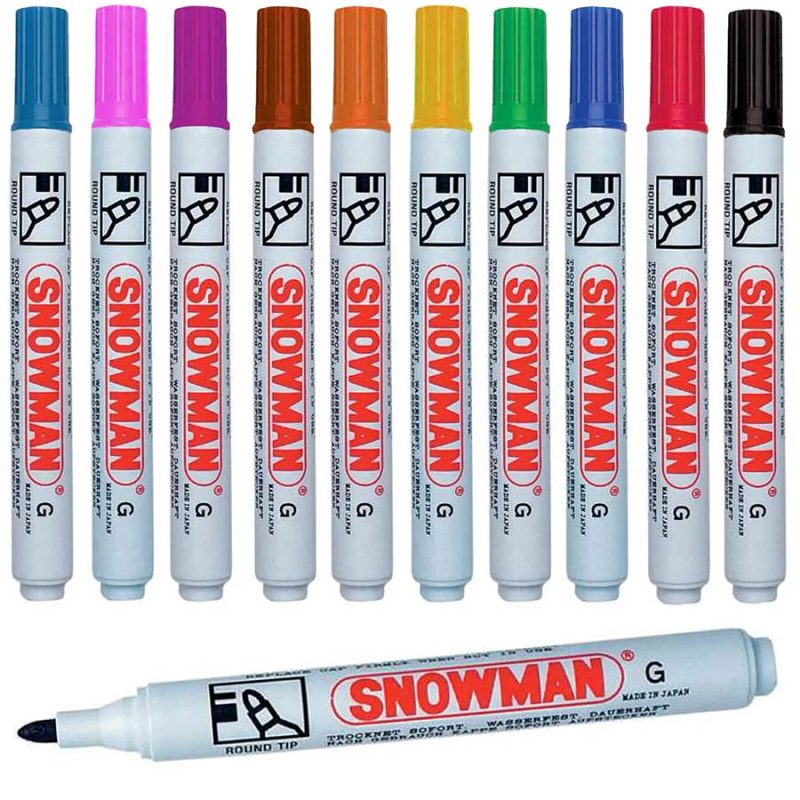 Snowman perrmanent markers bullet tip