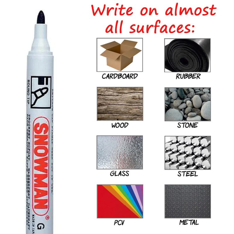 Snowman perrmanent markers bullet tip write on almost anything