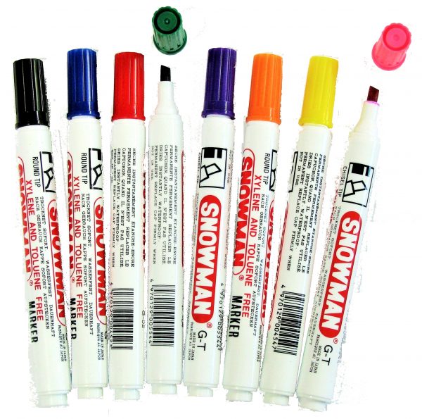 SNOWMAN  Permanent markers - chisel tip