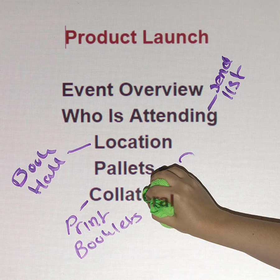 Smart self adhesive whiteboard projection film in office meeting