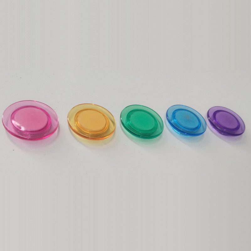 Neodymium magnetic buttons 3cm translucent colours