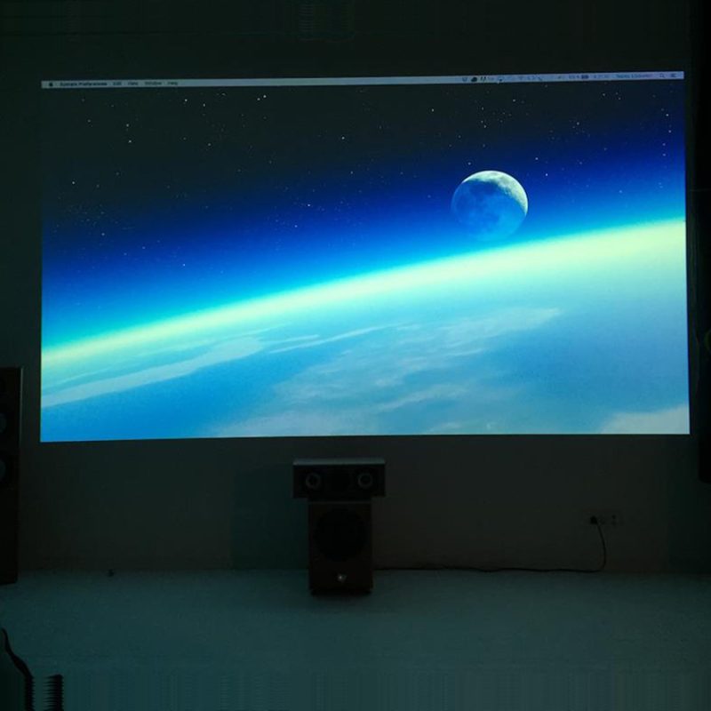 Smart projector paint contrast used in home cinema