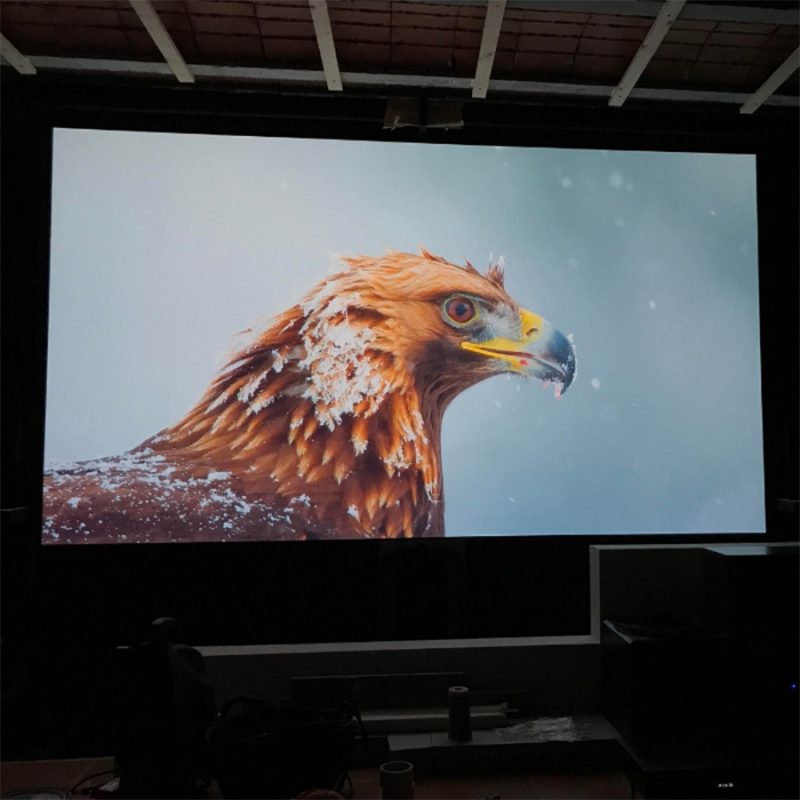 Smart projector paint contrast used in home cinema room