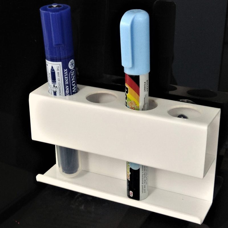 Dry wipe pen holder with suction cups