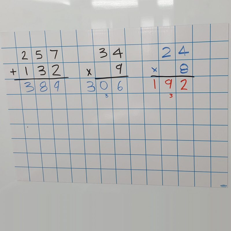 Magnetic Whiteboard Grid Sheet 50 x 70cm