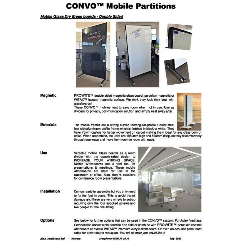 CONVO™ mobile divider whiteboards