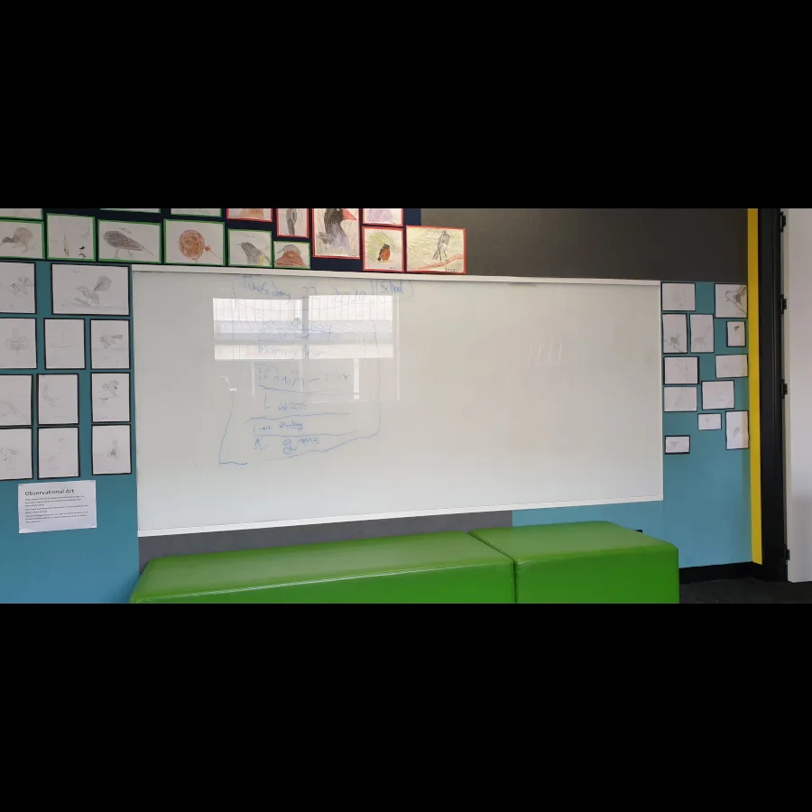 White Magnetic glassboard pictured classroom