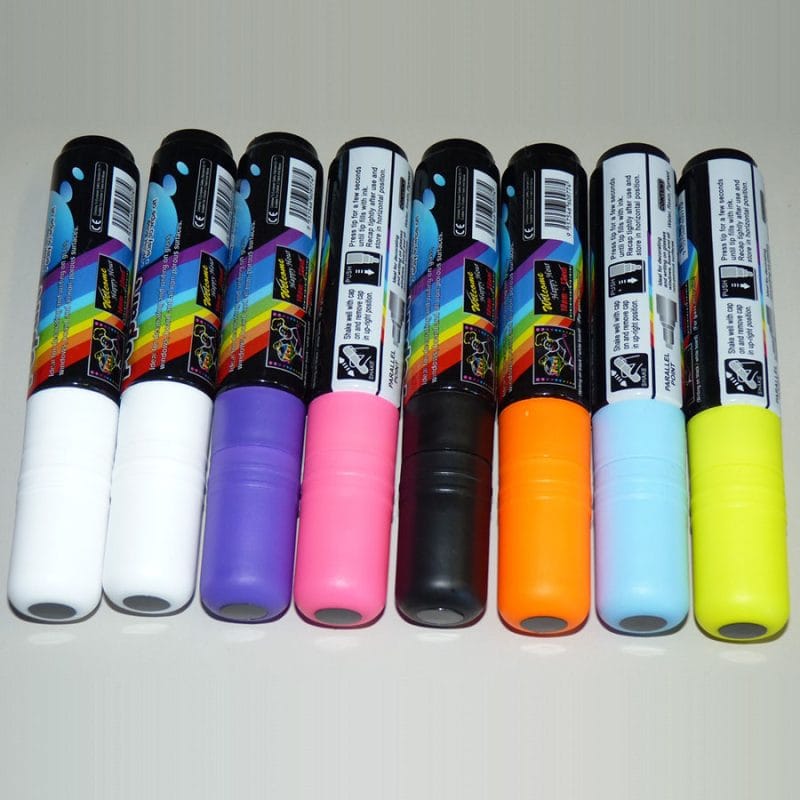 Fluoro glassboard markers pack of 8