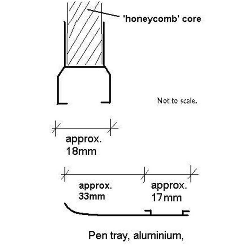 Full length acrylic whiteboard pen tray dimensions