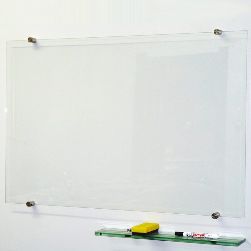 Glass writing board in office