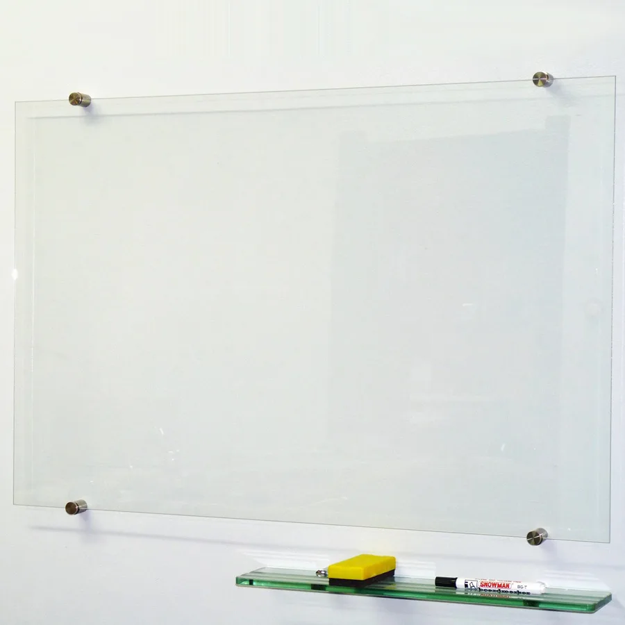 Glass writing board in office