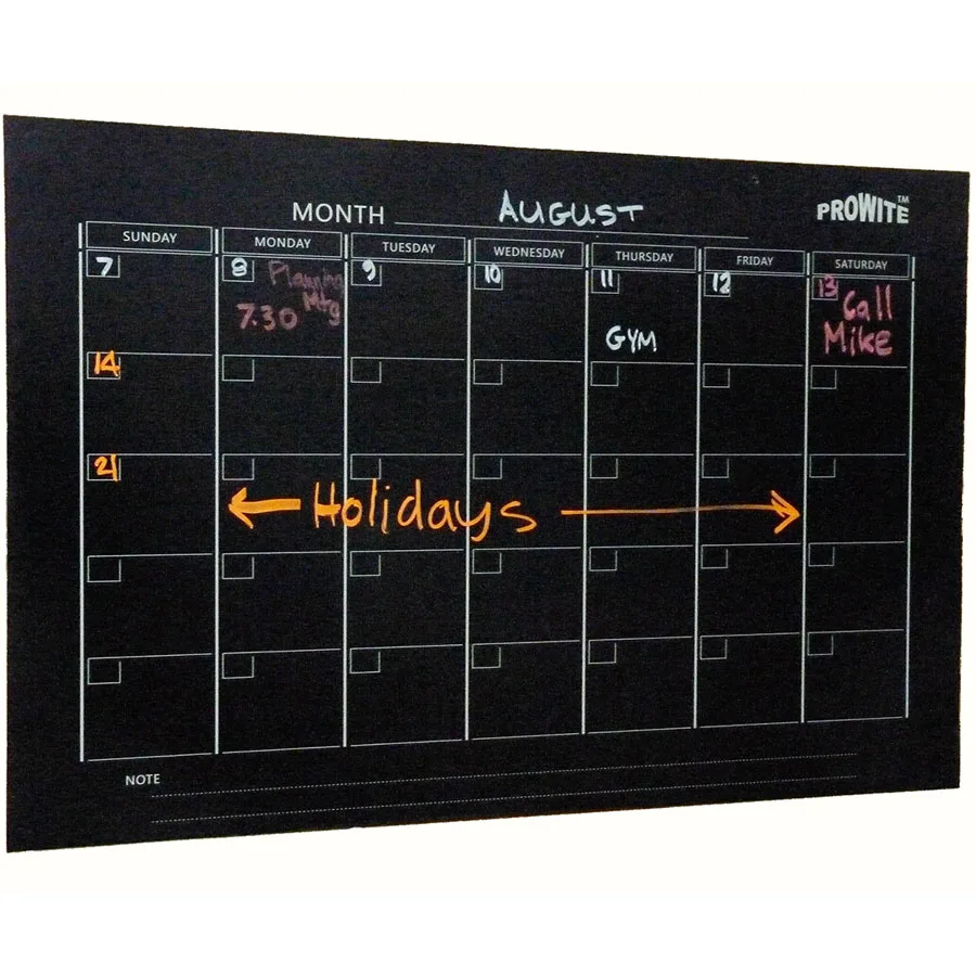 Writing on wall chart with Fluoro glassboard markers